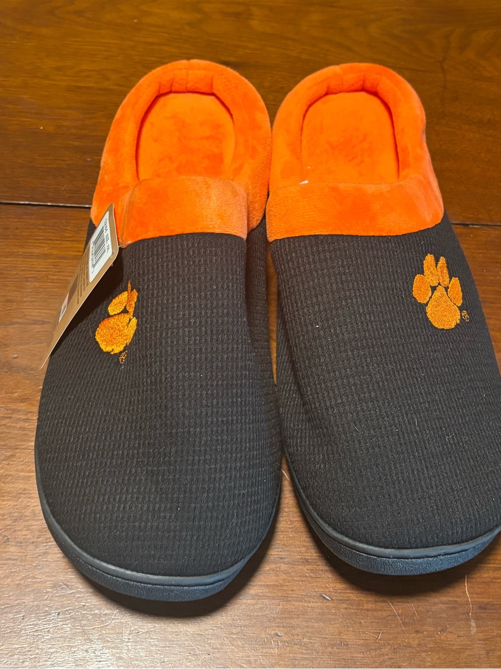 Comfy Feet Clemson Tigers Clog Slippers Black/ Orange Size XXL